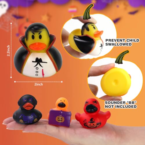 Halloween Rubber Ducks Bulk Set - 50 Pcs 2-Inch Halloween Themed Ducks for Jeep Decor & Party Favors