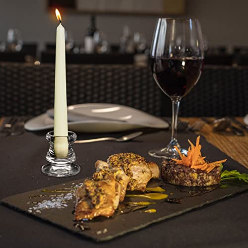 Clear Glass Candlestick Holders Bulk - 12pcs Taper Candle Holders for Wedding & Party Centerpieces