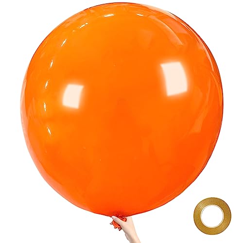 Orange Jumbo Latex Balloons - 36 Inch Big Party Decorations, 9 Pack - Variation: Orange
