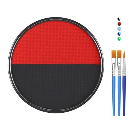 Matte Finish Black & Red Face and Body Paint Makeup 30g - Halloween Cosplay Stage
