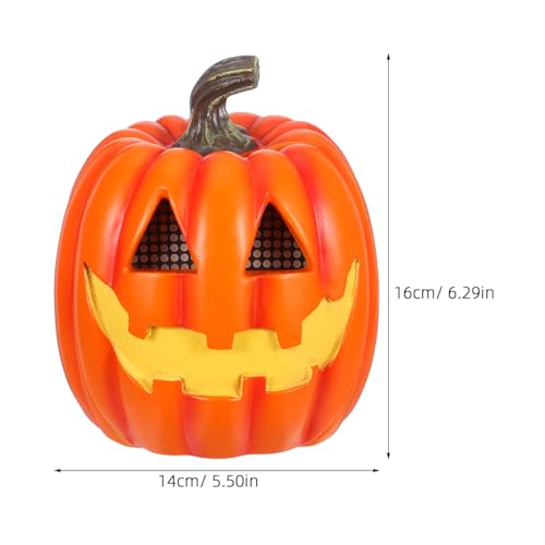 Lighted Halloween Jack-O'-Lantern Decor - 6.3 Inch Resin Tabletop Accent