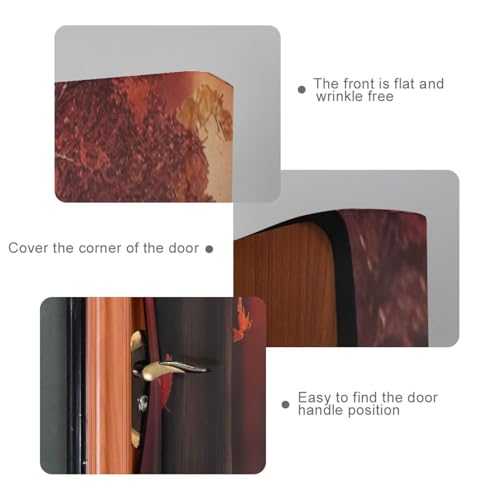 Thanksgiving Pumpkin Harvest Door Cover - Stretchy Fabric, 35x79 Inches - Holiday Home Decor