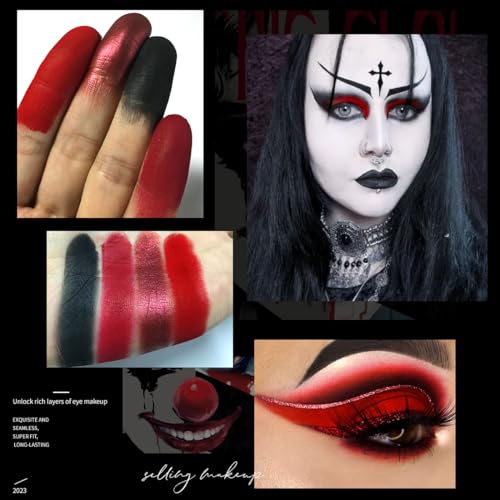 Red Goth Eyeshadow Palette - 9 Colors Vampire & Halloween Makeup - Variation: Red