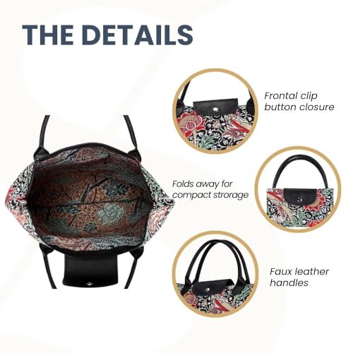 Signare Tapestry Foldable Tote Bag Reusable Shopping Grocery Bag - The Cray