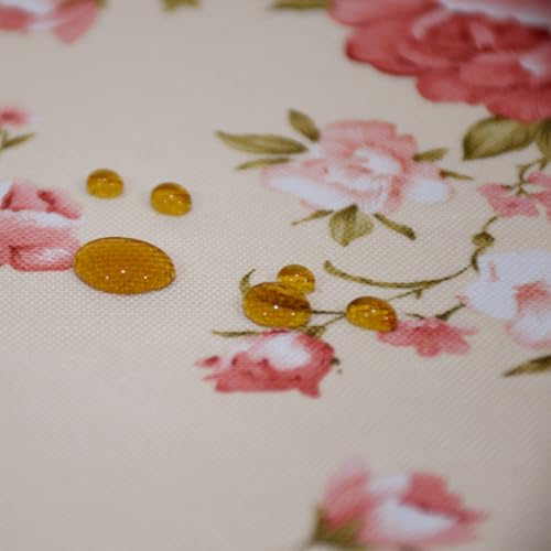 Red Rose Floral Rectangle Tablecloth 60 x 84 Inch Waterproof Spill-Proof for Kitchen & Dining - Clr 110