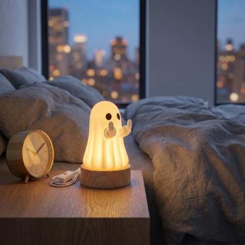 Indoor Halloween Ghost Figurine - Light-Up Rustic Spooky Decor