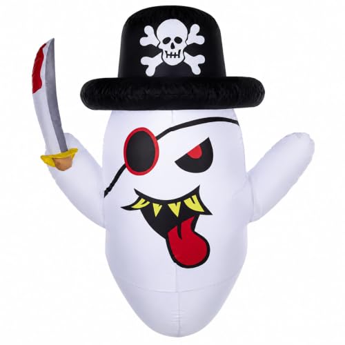 Halloween Inflatable Pirate Ghost Window Decoration - 3.5FT with LED Lights