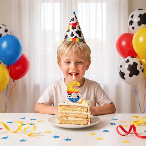 Yellow Number Birthday Candles for Cake Topper - Blue & Yellow 6
