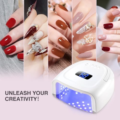 White Cordless UV LED Nail Lamp 60W Rechargeable Nail Dryer with Auto Sensor & 4 Timer Modes