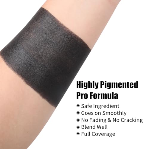Black Face Paint Stick - Drawdart Cream-Blendable Full Coverage Makeup for Halloween & Cosplay - Portable Eye Black Stick