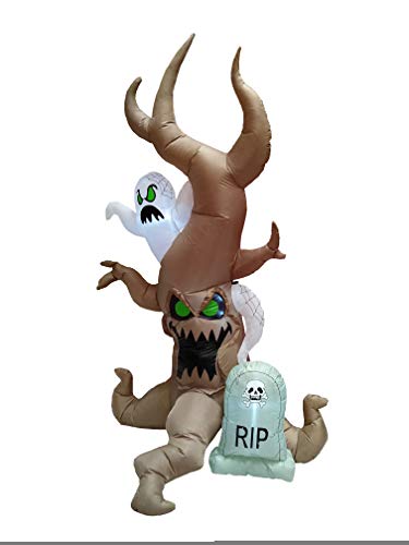 8 Ft Tall Halloween Inflatable Grave Scene with Ghost and Tombstone