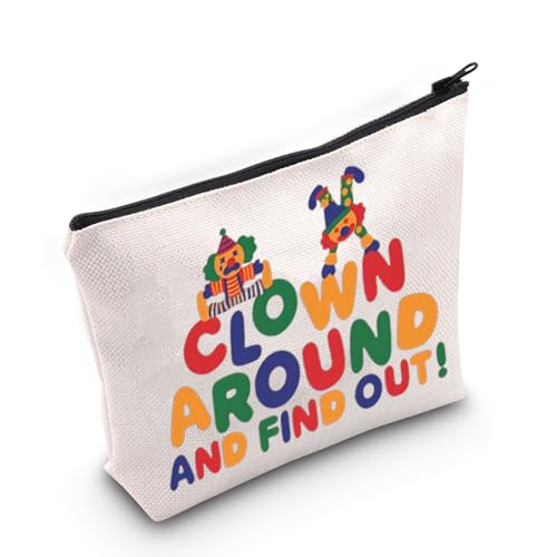 Canvas Cosmetic Bag with Zipper - Large Makeup & Travel Organizer, Clown Gift Idea