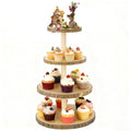 Wooden 4-Tier Cupcake Tower Stand with Large Capacity for Parties