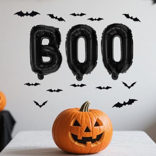 Halloween Balloons and 3D Bat Decor Set - Spooky Party Supplies