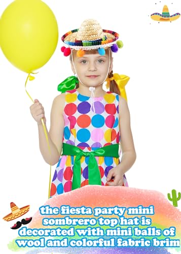 Mini Mexican Fiesta Hat Set - Straw Sombrero Headbands for Kids Adults Pets, 24 Pieces