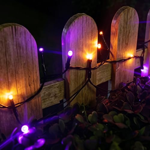 Halloween Purple and Orange String Lights - 4 Pack 16FT LED with 8 Modes & Timer