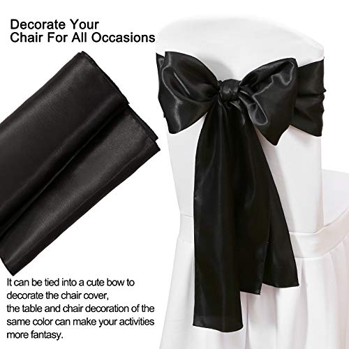 Black Satin Table Runners 20 Pack 12x108 Inch - Elegant Home & Wedding Decor