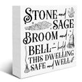 Witchy House Blessing Wooden Sign Home Decor 5x5 Inches