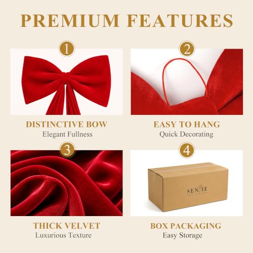 Large Velvet Christmas Tree Topper Bow - 24 Inch Wide Holiday Decor with Variation Light Brown