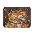 Pumpkin Bucket Dish Drying Mat - Halloween Thanksgiving Kitchen Decor 18x24 Inch