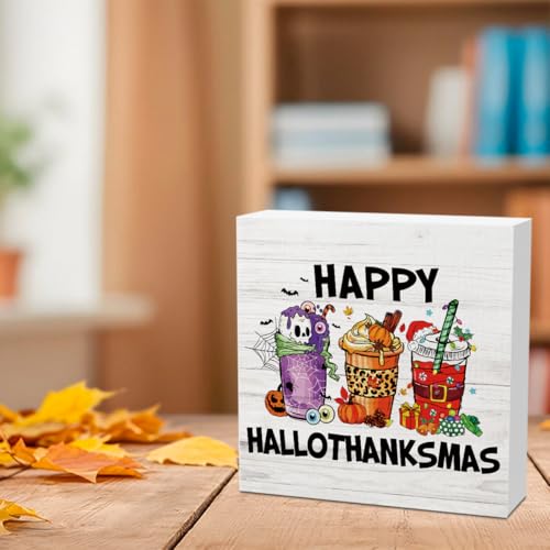Halloween Thanksgiving Christmas Coffee Decor - Fall Holiday Wooden Sign - Variation: Coffee