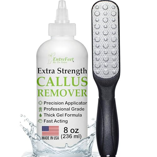 Foot Callus Remover Gel & File Set - 8 oz Extra Strength Callus Removal with Double Sided Foot File