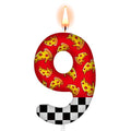 Spooky Horror Themed Numeral Birthday Candle - Black & White Checkered Pizza Topper, Video Game & Bear Decor, Variation of THIS listing