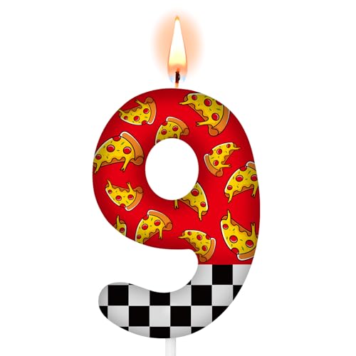Spooky Horror Themed Numeral Birthday Candle - Black & White Checkered Pizza Topper, Video Game & Bear Decor, Variation of THIS listing