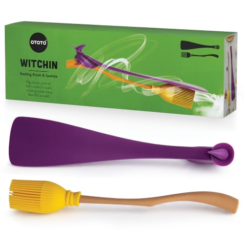 OTOTO Witchin Basting Brush & Silicone Spatula Set - Halloween Gothic Kitchen Gift