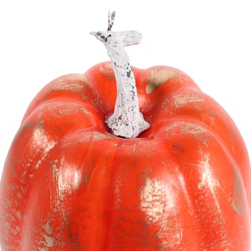 Artificial Harvest Pumpkin Decor with Gold Accents - Fall Table Centerpiece