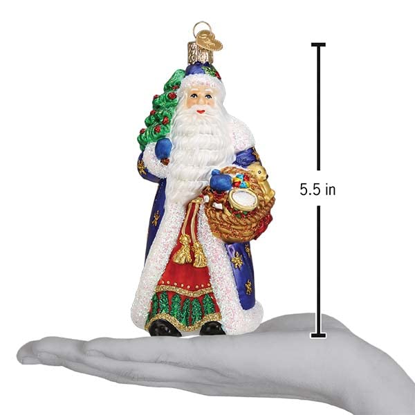 Glass Father Christmas Ornament - Handcrafted Holiday Tree Decoration
