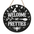 Halloween Wooden Front Door Sign H10 Witch Welcome Decor Gothic House Entryway