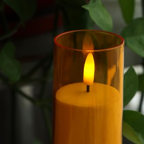 6 Pack Flameless Candles with Remote & Timer - Gold Yellow 2x6 Inches