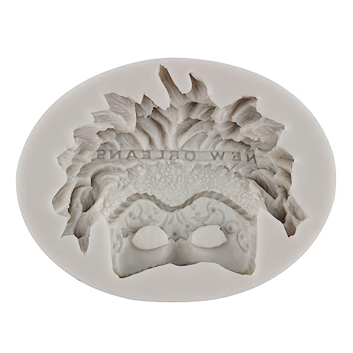 Masquerade Mask Silicone Mold Set of 5 - Cake, Candy, and Craft Decorations - Style C