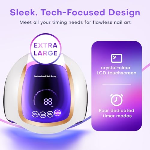 180W LED Nail Dryer with Touch Screen and 42 Beads - Fast Gel Polish Curing