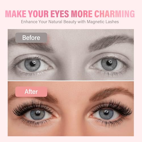 Magnetic Eyelashes with Applicator - Natural Look, Reusable + 4 Pack