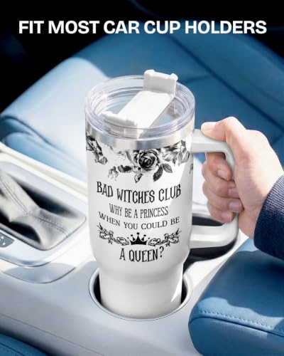 34HD Wiches Characters 40 oz Tumbler with Handle - Holiday Gift - Wichewhite