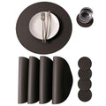 Gray Wipeable Leather Placemats and Coasters Set of 4 Waterproof Heat-Resistant