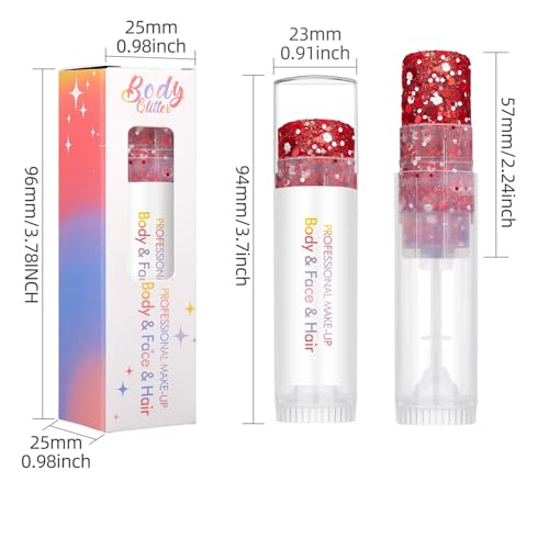 Glitter Makeup Gel Set - Gold, White & Red Variations for Face, Body & Hair