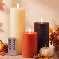 Thanksgiving Flameless LED Candles Set - Fall Autumn Autumn Decor, 3 Sizes