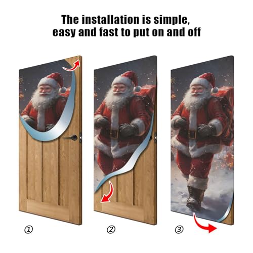 Christmas Santa Door Cover - Stretch Fabric Holiday Porch Decoration 35x79 in Variation of THIS listing