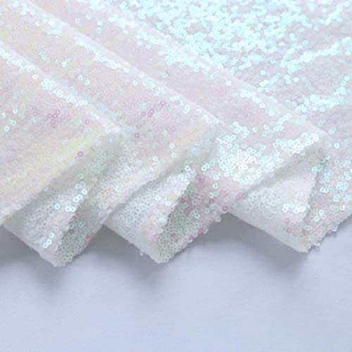Iridescent White Sequin Table Runner Set - 12x108 Inches, 10 Pack