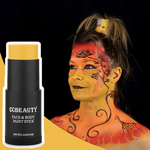 Yellow Face Paint Stick - Full Coverage SFX Makeup Foundation for Halloween & Costumes - Non-Toxic Body Paint