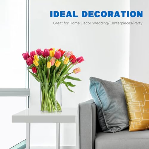 6x6 Inch Clear Flower Vase - Modern Cube Centerpiece for Home & Events - 1 Piece