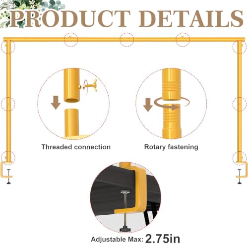 Adjustable Over-the-Table Rod Stand with Clamp for Decorations Gold