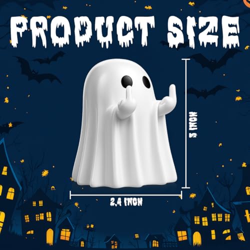 Set of 2 Halloween Ghost Figurines Indoor Home Decor for Desk & Shelf