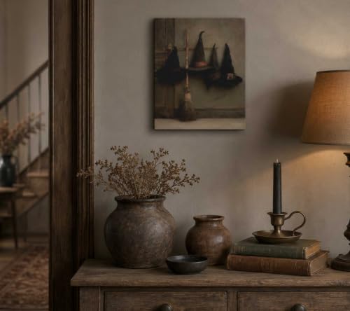 Witch Hat Canvas Wall Art - Gothic Spooky Decor, 16x12 Inch Variation of THIS Listing