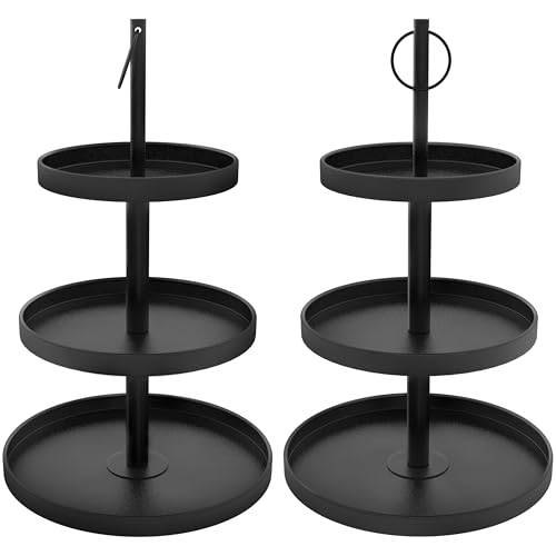 Black 3-Tier Cupcake Stand for Halloween Treats - 2 Pack