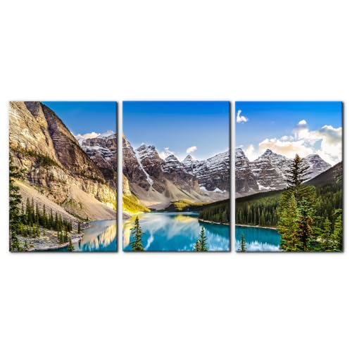 Colorado Mountain Lake Wall Art Set - 20x28 Inches, 3 Panels, Modern Canvas Prints - Variation Wallart-14