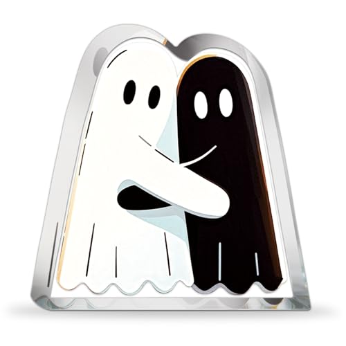 Halloween Ghost Acrylic Decoration - Heartwarming Embrace, Transparent Variation